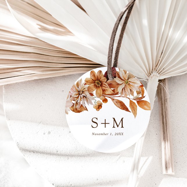 Etiquetas Para Lembrancinhas Autumn Leaves Wedding (Autumn Leaves Wedding Round Favor Tags by Painted Paperie
)