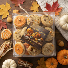 Etiquetas Para Lembrancinhas Autumn Pumpkins sobre a Ação de Graças da Madeira