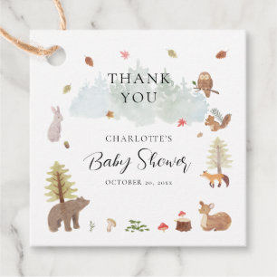 Etiquetas Para Lembrancinhas Autumn Woodland Animais Queda Chá de fraldas Obrig