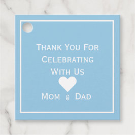 Etiquetas Para Lembrancinhas Azul-claro-chá de fraldas e branco