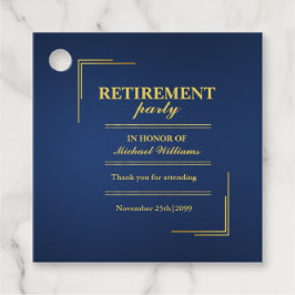 Etiquetas Para Lembrancinhas Azul Elegante corporativo de aposentadoria Dourado