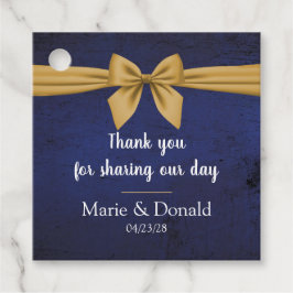 Etiquetas Para Lembrancinhas Azul escuro com Arco Dourado personalizado