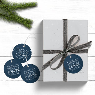 Etiquetas Para Lembrancinhas Azul Natal cristão verso tipografia