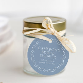 Etiquetas Para Lembrancinhas Azul Poeira | Favor de Lançamento de Noiva com Bor