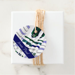 Etiquetas Para Lembrancinhas Azul, Teal Tallits Bar Mitzvah Gift Tags