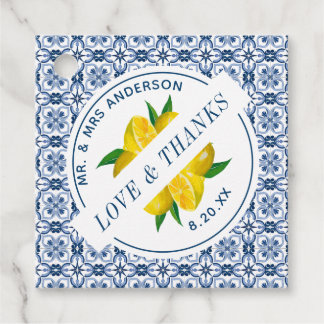 Etiquetas Para Lembrancinhas Azulejo Azul Italiano Lemon Weding Favor