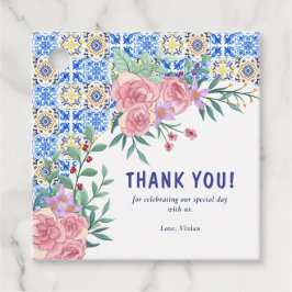 Etiquetas Para Lembrancinhas Azulejo azul italiano Mamma Mia Chá de fraldas