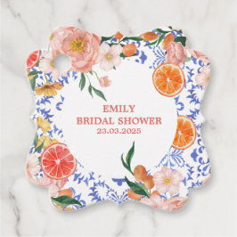 Etiquetas Para Lembrancinhas Azulejos azuis italianos Chá de Noiva Mediterrâneo