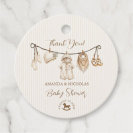 Etiquetas Para Lembrancinhas Baby Clothesline Neutral Baby Shower Thank You