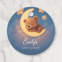 Etiquetas Para Lembrancinhas Baby Shower Favor Tag - Teddy Bear on the Moon