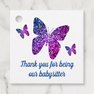 Etiquetas Para Lembrancinhas Babysitter Apreciação Borboletas Obrigado