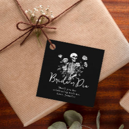 Etiquetas Para Lembrancinhas Bachelorette Party Black Skeleton Floral Thank You