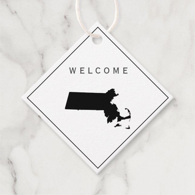 Etiquetas Para Lembrancinhas Bag de boas-vindas de Massachusetts, casamento (Frente)