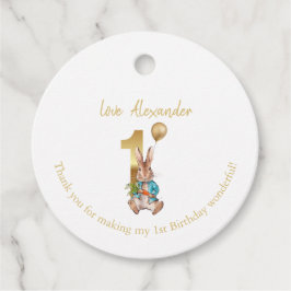 Etiquetas Para Lembrancinhas Balão ouro de Peter primeiro aniversario de Nome P