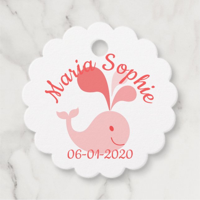 Etiquetas Para Lembrancinhas Baleia Rosa Feliz (Frente)