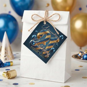 Etiquetas Para Lembrancinhas Balões Brilhantes Azul Naval Dourado Aniversário d