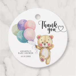 Etiquetas Para Lembrancinhas Balões de ursos de pelúcia - obrigado