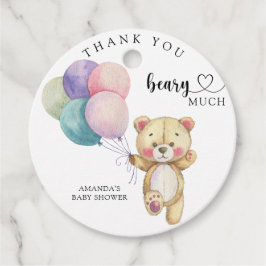 Etiquetas Para Lembrancinhas Balões de ursos de pelúcia - obrigado que você beb