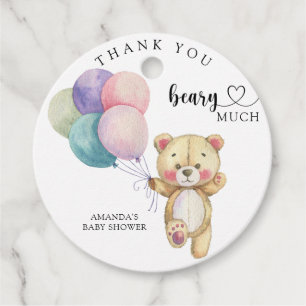 Etiquetas Para Lembrancinhas Balões de ursos de pelúcia - obrigado que você beb