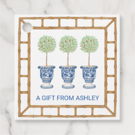 Etiquetas Para Lembrancinhas Bambu & Olive Topiary Crest | Monograma