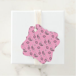 Etiquetas Para Lembrancinhas Bandana Cor de Rosa Azul Dois Tons Bebê
