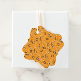 Etiquetas Para Lembrancinhas Bandana Orange Yellow Pattern Two tone Fun