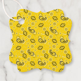 Etiquetas Para Lembrancinhas Bandana Yellow Red Pattern Two tone Classic Fun