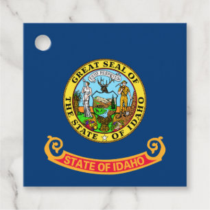 Etiquetas Para Lembrancinhas Bandeira de Idaho: o Estado Pedra Preciosa, Montan