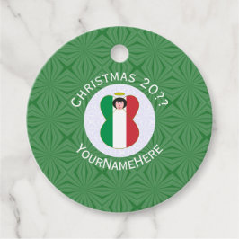 Etiquetas Para Lembrancinhas Bandeira de Natal do Anjo Italiano Personalizada