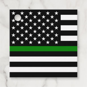 Etiquetas Para Lembrancinhas Bandeira Thin Green Line: Veteranos Militares Patr