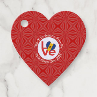 Etiquetas Para Lembrancinhas Bandeira Vermelha de Amor Personalizada de Barbado