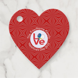 Etiquetas Para Lembrancinhas Bandeira Vermelha do Amor dos Açores Personalizada