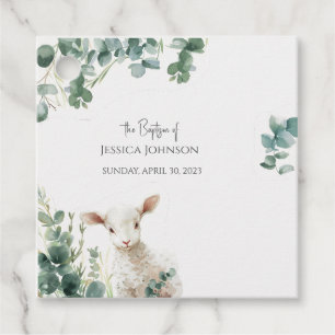 Etiquetas Para Lembrancinhas Baptismo do bebê minúsculo e do Eucalyptus