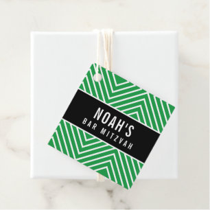 Etiquetas Para Lembrancinhas BAR MITZVAH geométrico moderno simples verde kelly