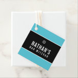Etiquetas Para Lembrancinhas BAR MITZVAH — Turquesa negra simples estrela moder<br><div class="desc">pelo kat massard >> https://linktr.ee/simplysweetpaperie <<< Uma etiqueta personalizada simples é perfeita para as etiquetas favoritas do seu evento especial.</div>