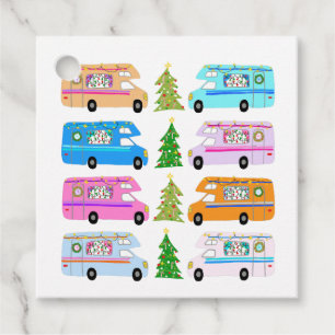 Etiquetas Para Lembrancinhas Barraca de Natal Fofo Camper Motorhomes Antigos RV