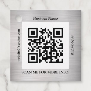 Etiquetas Para Lembrancinhas Barramento de código QR. Nome Promo do Site, Prata