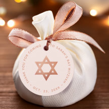 Bat Mitzvah Rosa Estrela de Davi em Ouro Rosé Obri
