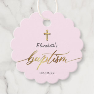 Etiquetas Para Lembrancinhas Batismo De Garota Rosa Na moda, Obrigado
