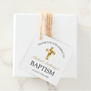 Etiquetas Para Lembrancinhas Batismo Dourado Elegante De Bebê Obrigado Marcas 
