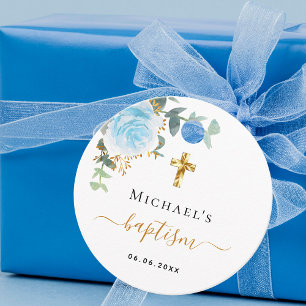 Etiquetas Para Lembrancinhas Batismo eucalipto verde azul-floral