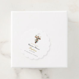 Etiquetas Para Lembrancinhas Batismo Floral Cruzado Elegante