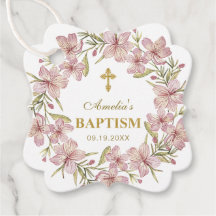 Batismo Floral Rosa Elegante Obrigado