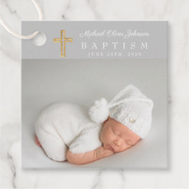 Etiquetas Para Lembrancinhas Batismo Fotográfico de Script Moderno Obrigado