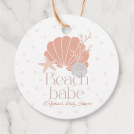 Etiquetas Para Lembrancinhas Beach Babe Seashell Pink Girl Baby Shower