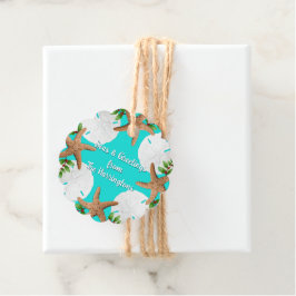 Etiquetas Para Lembrancinhas Beach Wreath Seas e Saudações Natal