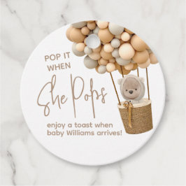 Etiquetas Para Lembrancinhas Bear Balões Chá de fraldas Moderno quando