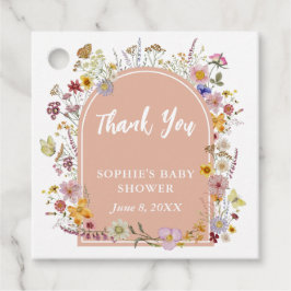 Etiquetas Para Lembrancinhas Bebê com flor de flor selvagem rosa empoeirado