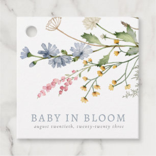 Etiquetas Para Lembrancinhas Bebê em Blogue Primavera Wildflower Buquê