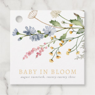 Etiquetas Para Lembrancinhas Bebê em Blogue Primavera Wildflower Buquê